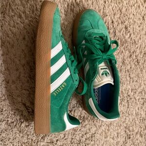 Adidas Green and White Athletic Shoes